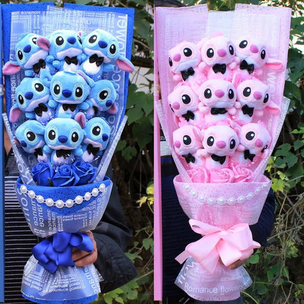 Stitch Bouquet Minnie Mouse Plush Toy Doll Bouquet Gift Box - Lusy Store LLC