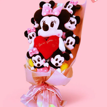 Stitch Bouquet Minnie Mouse Plush Toy Doll Bouquet Gift Box - Lusy Store LLC