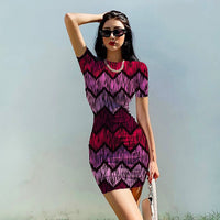 Striped Dress O Neck Fashion Clothing Casual Party Bodycon Mini Dress D510 - Lusy Store