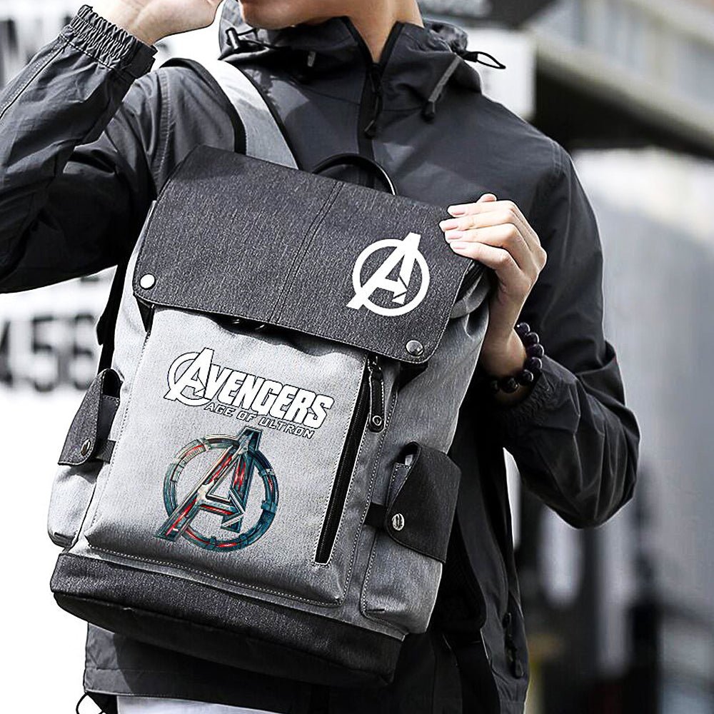 Student Backpack Large Capacity Mens Backpack Luxury Travel Bookbags Gray Backpack B87 - Lusy Store