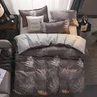 Summer Bedding Sets Geometric Flat Sheet Duvet Cover Kids Bedding Sets Twin/Full/Queen/King/Supper King Size Brown