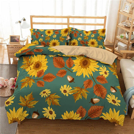 Sunflower Bedding 3D Printing Quilt Cover Home Textiles - Lusy Store