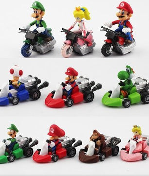Super Mario Bros Kart Pull Back Cars Mini 10pcs - Lusy Store