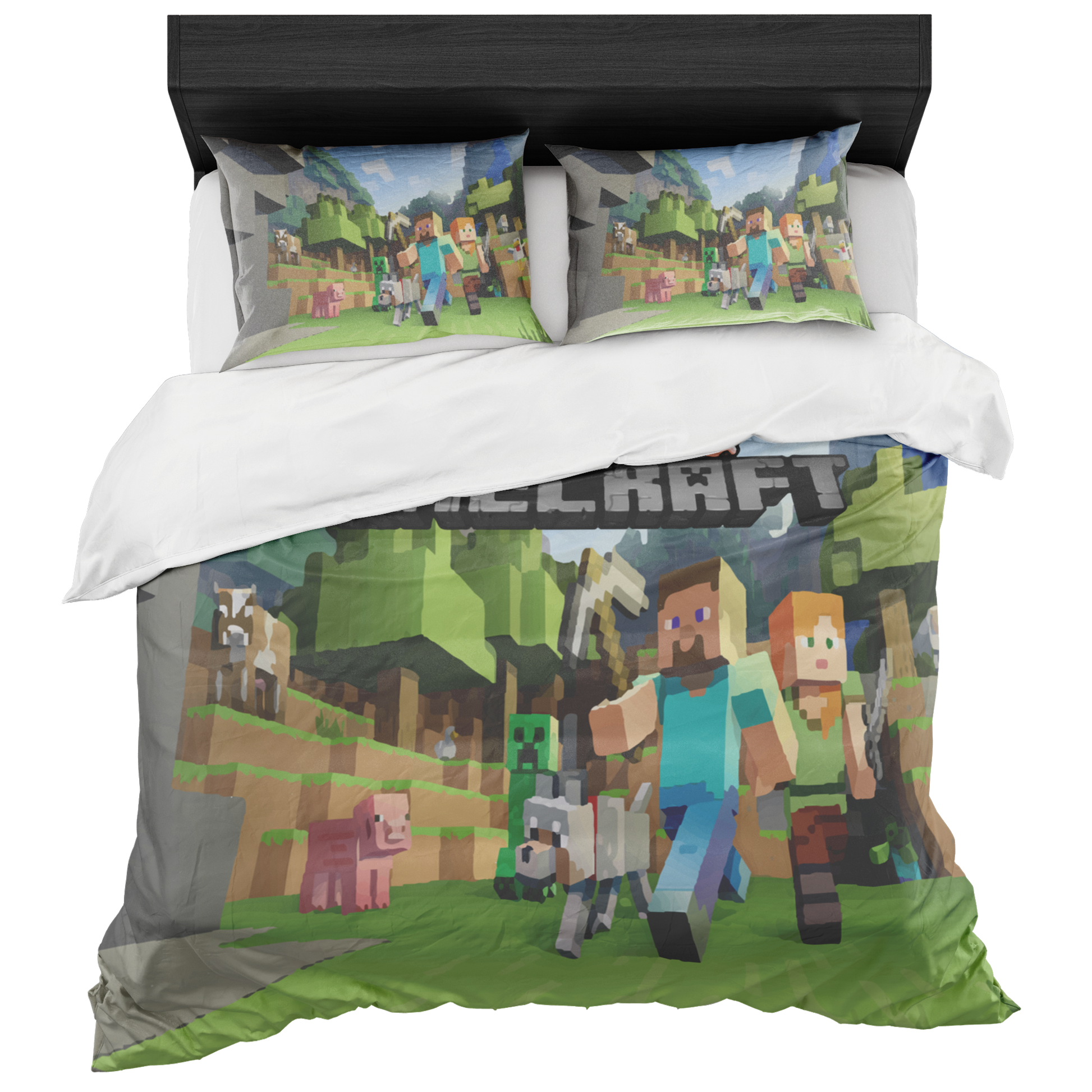 Minecraft bedding set sky blue kids bedding sets - Lusy Store