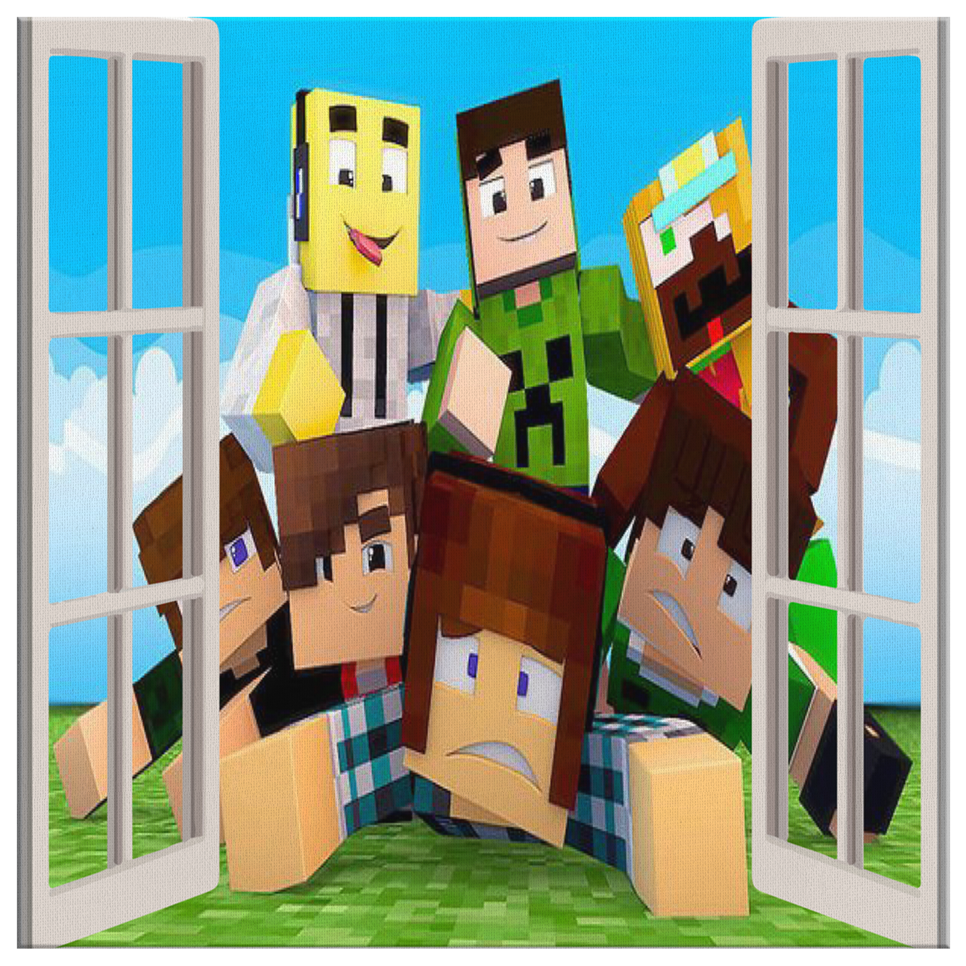 Minecraft Ray Tracing Canvas Wrap 3D Funny Multi Size  for Home Decoration Wall Decor - Lusy Store