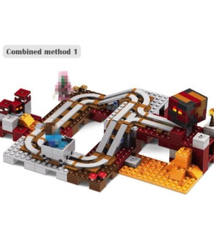Technic Compatible Lego Minecraft The Nether Railway Building Blocks My World Educational Toys - Lusy Store