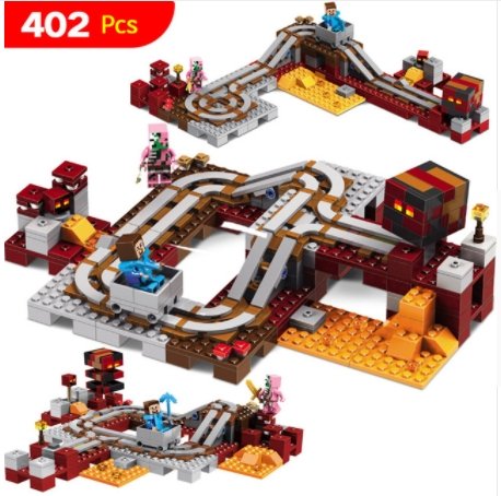 Technic Compatible Lego Minecraft The Nether Railway Building Blocks My World Educational Toys - Lusy Store