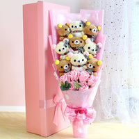 Teddy Bear Bouquet Flower Graduation Birthday Valentines Day Gift - Lusy Store LLC