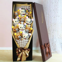 Teddy Bear Bouquet Flower Graduation Birthday Valentines Day Gift - Lusy Store LLC