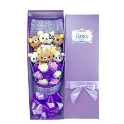 Teddy Bear Bouquet Flower Graduation Birthday Valentines Day Gift - Lusy Store LLC