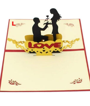Thank You Cards Postcard with Envelopes 3D pop up Paper Laser Cut Birthday greeting card Valentines Day gift - Lusy Store