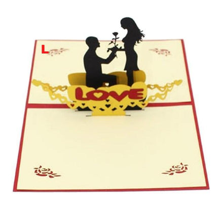 Thank You Cards Postcard with Envelopes 3D pop up Paper Laser Cut Birthday greeting card Valentines Day gift - Lusy Store