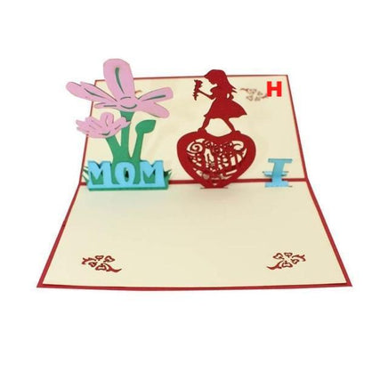 Thank You Cards Postcard with Envelopes 3D pop up Paper Laser Cut Birthday greeting card Valentines Day gift - Lusy Store