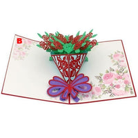 Thank You Cards Postcard with Envelopes 3D pop up Paper Laser Cut Birthday greeting card Valentines Day gift - Lusy Store
