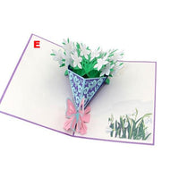 Thank You Cards Postcard with Envelopes 3D pop up Paper Laser Cut Birthday greeting card Valentines Day gift - Lusy Store