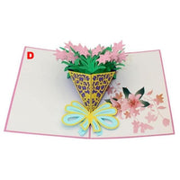 Thank You Cards Postcard with Envelopes 3D pop up Paper Laser Cut Birthday greeting card Valentines Day gift - Lusy Store