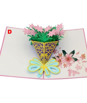 Thank You Cards Postcard with Envelopes 3D pop up Paper Laser Cut Birthday greeting card Valentines Day gift - Lusy Store