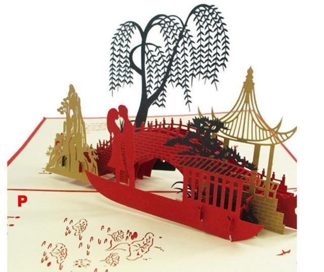 Thank You Cards Postcard with Envelopes 3D pop up Paper Laser Cut Birthday greeting card Valentines Day gift - Lusy Store