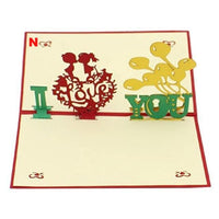 Thank You Cards Postcard with Envelopes 3D pop up Paper Laser Cut Birthday greeting card Valentines Day gift - Lusy Store