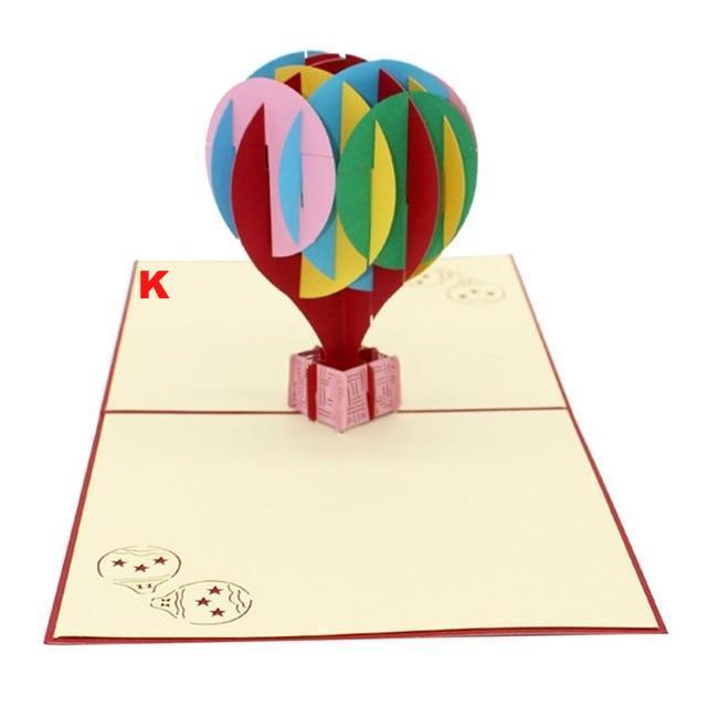 Thank You Cards Postcard with Envelopes 3D pop up Paper Laser Cut Birthday greeting card Valentines Day gift - Lusy Store