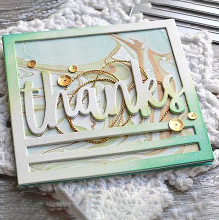 Thanks Frame Dies Metal Cutting Dies for Scrapbooking Photo DIY Embossing - Lusy Store