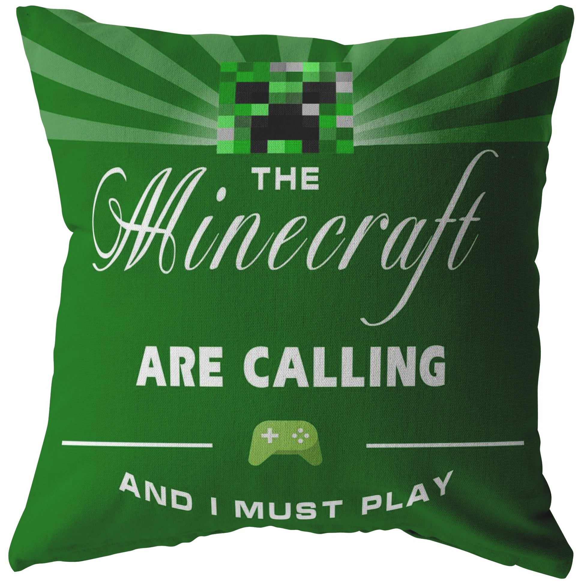 The Minecraft Are Calling Soft Pillow Larger Size Green Color - Lusy Store