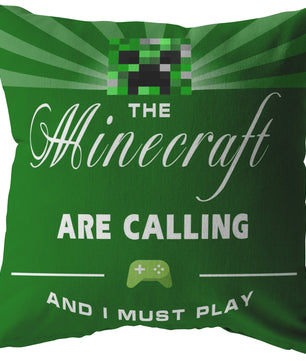 The Minecraft Are Calling Soft Pillow Larger Size Green Color - Lusy Store