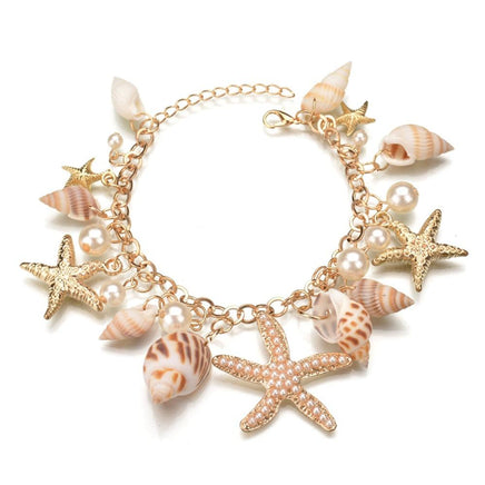 Tidal Marine Shells And Starfish Bohemian Charm Bracelet - Lusy Store