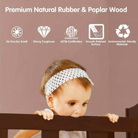 Toddler Bed 2-in-1 Convertible Wooden Bedroom Furniture Guardrails F371 - Lusy Store