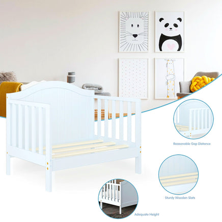 Toddler Bed 2-in-1 Convertible Wooden Bedroom Furniture Guardrails F371 - Lusy Store