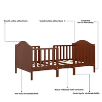 Toddler Bed 2-in-1 Convertible Wooden Bedroom Furniture Guardrails F371 - Lusy Store