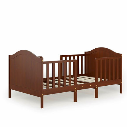 Toddler Bed 2-in-1 Convertible Wooden Bedroom Furniture Guardrails F371 - Lusy Store