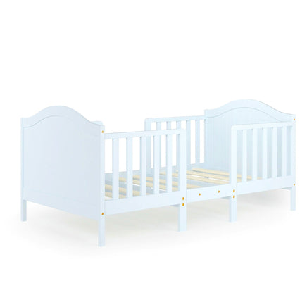 Toddler Bed 2-in-1 Convertible Wooden Bedroom Furniture Guardrails F371 - Lusy Store