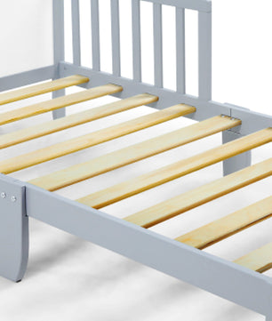 Toddler Bed Birdie Twin Light Gray Natural Solid Wood F376 - Lusy Store