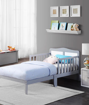 Toddler Bed Birdie Twin Light Gray Natural Solid Wood F376 - Lusy Store