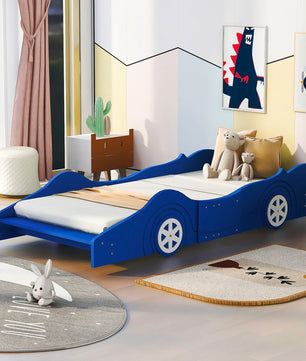 Toddler Bed Football Design Twin Size Faux Leather Upholstered Platform Bed Frame F373 - Lusy Store