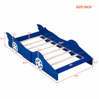 Toddler Bed Football Design Twin Size Faux Leather Upholstered Platform Bed Frame F373 - Lusy Store