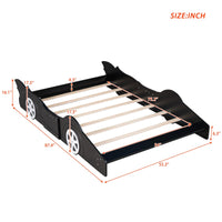 Toddler Bed Football Design Twin Size Faux Leather Upholstered Platform Bed Frame F373 - Lusy Store