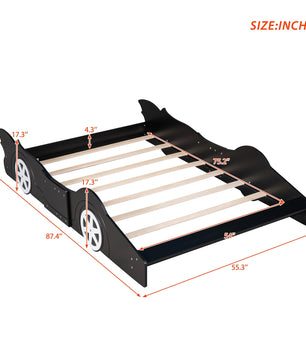 Toddler Bed Football Design Twin Size Faux Leather Upholstered Platform Bed Frame F373 - Lusy Store