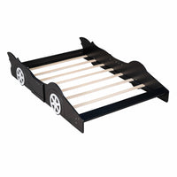 Toddler Bed Football Design Twin Size Faux Leather Upholstered Platform Bed Frame F373 - Lusy Store