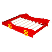 Toddler Bed Football Design Twin Size Faux Leather Upholstered Platform Bed Frame F373 - Lusy Store