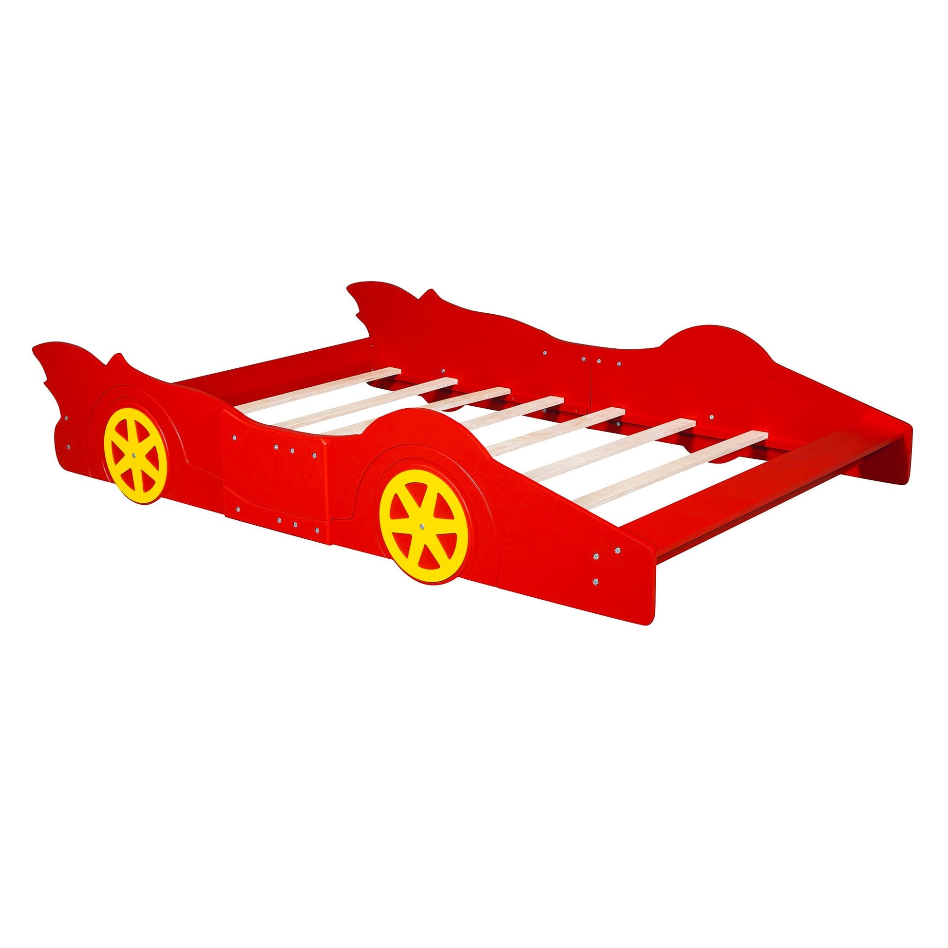 Toddler Bed Football Design Twin Size Faux Leather Upholstered Platform Bed Frame F373 - Lusy Store