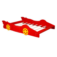 Toddler Bed Football Design Twin Size Faux Leather Upholstered Platform Bed Frame F373 - Lusy Store