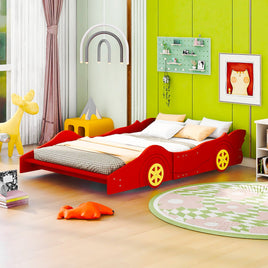Toddler Bed Football Design Twin Size Faux Leather Upholstered Platform Bed Frame F373 - Lusy Store