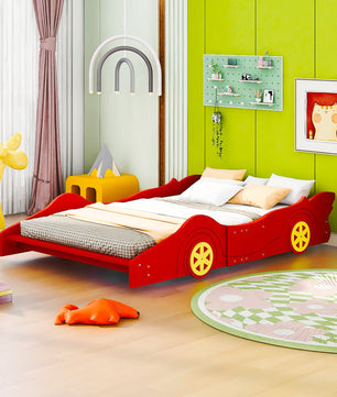 Toddler Bed Football Design Twin Size Faux Leather Upholstered Platform Bed Frame F373 - Lusy Store