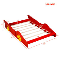 Toddler Bed Football Design Twin Size Faux Leather Upholstered Platform Bed Frame F373 - Lusy Store