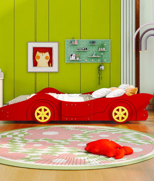 Toddler Bed Football Design Twin Size Faux Leather Upholstered Platform Bed Frame F373 - Lusy Store