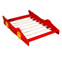Toddler Bed Football Design Twin Size Faux Leather Upholstered Platform Bed Frame F373 - Lusy Store
