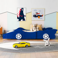 Toddler Bed Football Design Twin Size Faux Leather Upholstered Platform Bed Frame F373 - Lusy Store