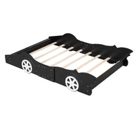 Toddler Bed Football Design Twin Size Faux Leather Upholstered Platform Bed Frame F373 - Lusy Store
